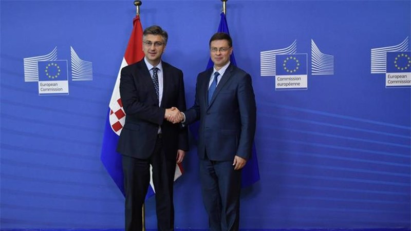 Plenković nakon sastanka s Dombrovskisom: Očekujemo potporu za pridruživanje Europskom tečajnom mehanizmu